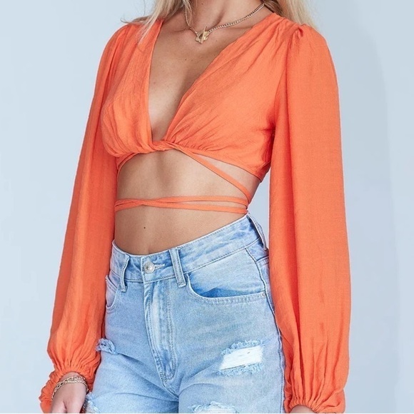Princess Polly Orange Long Sleeve Top - Picture 4 of 9